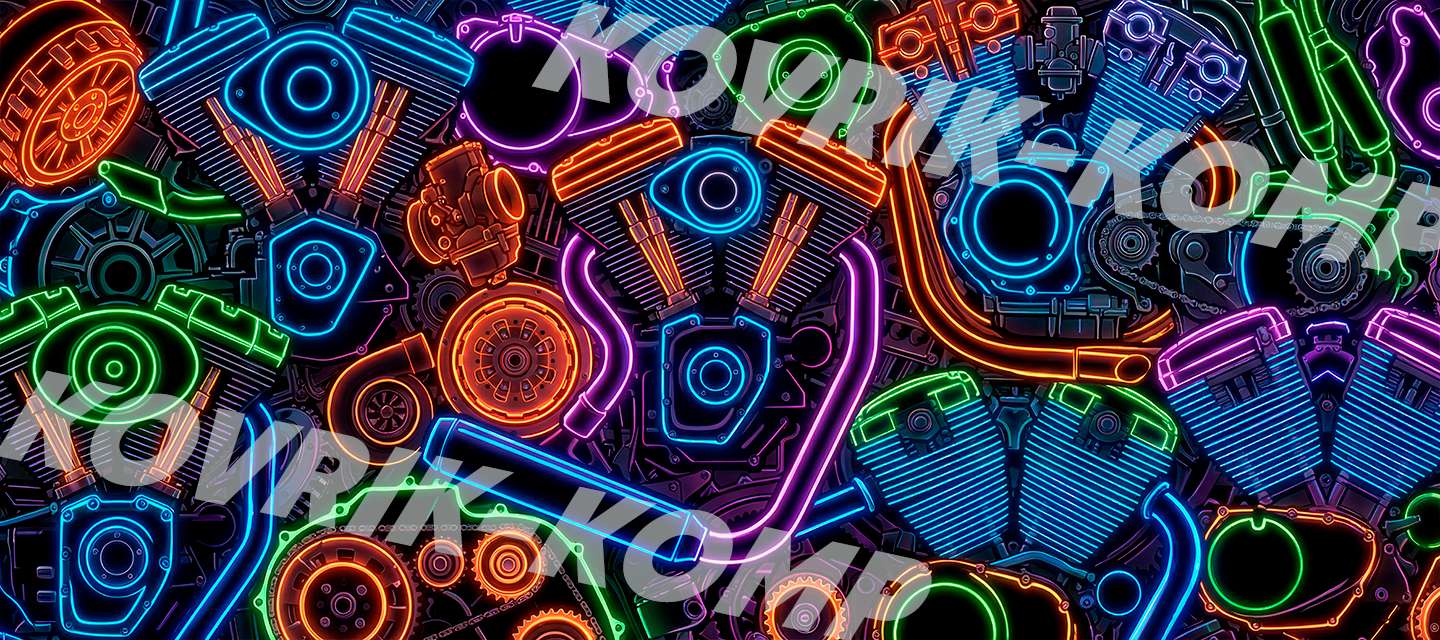 Коврик для мышки Серия профессия - мототехник неон