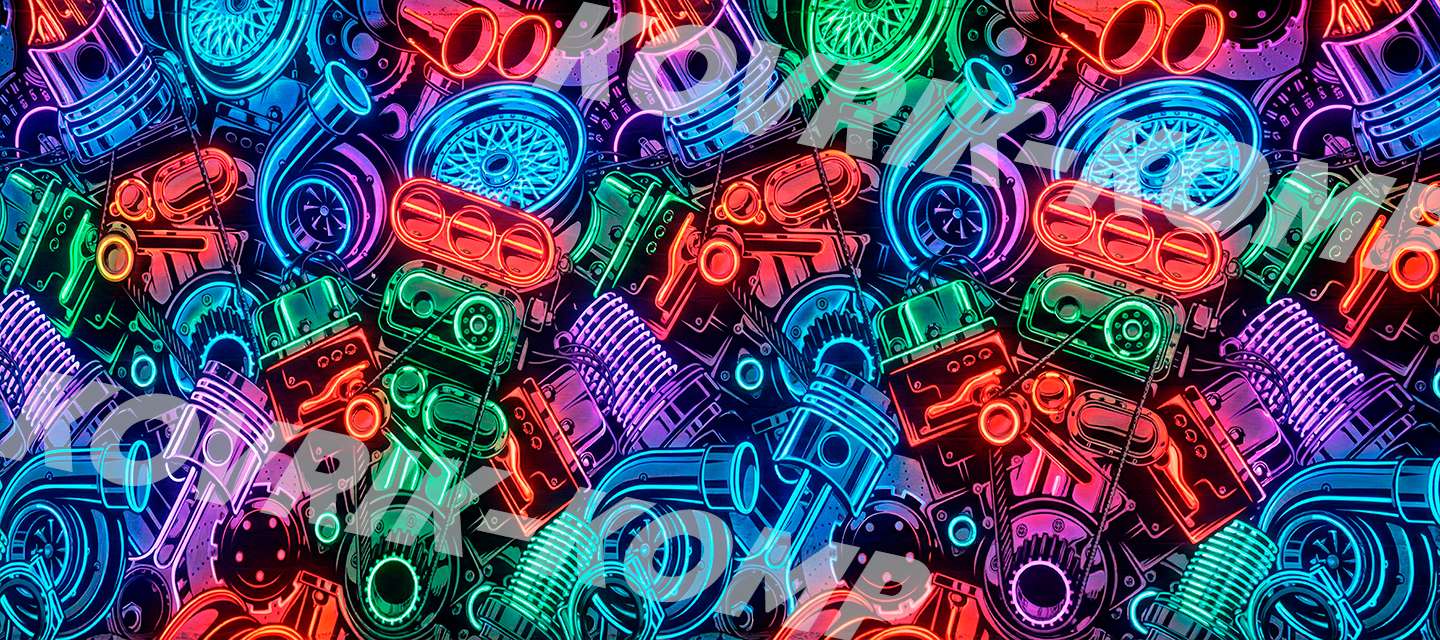 Коврик для мышки Серия профессия - Автомеханик неон