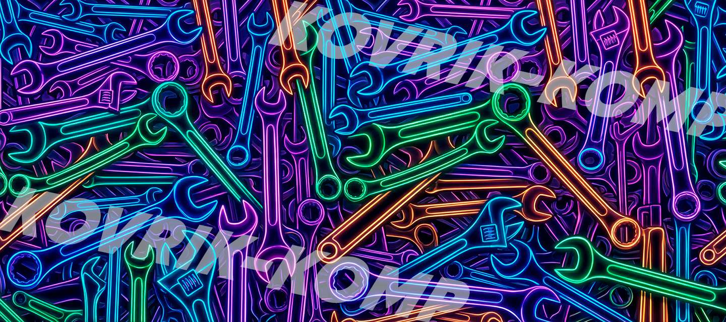 Коврик для мышки профессии ключи неон